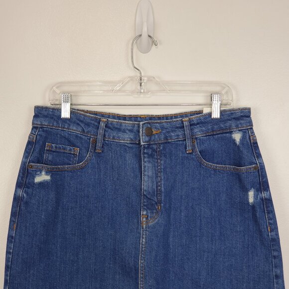 Old Navy Medium Wash Denim Jean Skirt With Light Distressing NEW NWT Size 12 - Picture 2 of 8